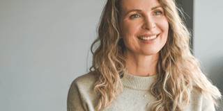 Beautiful blond wavy hair women