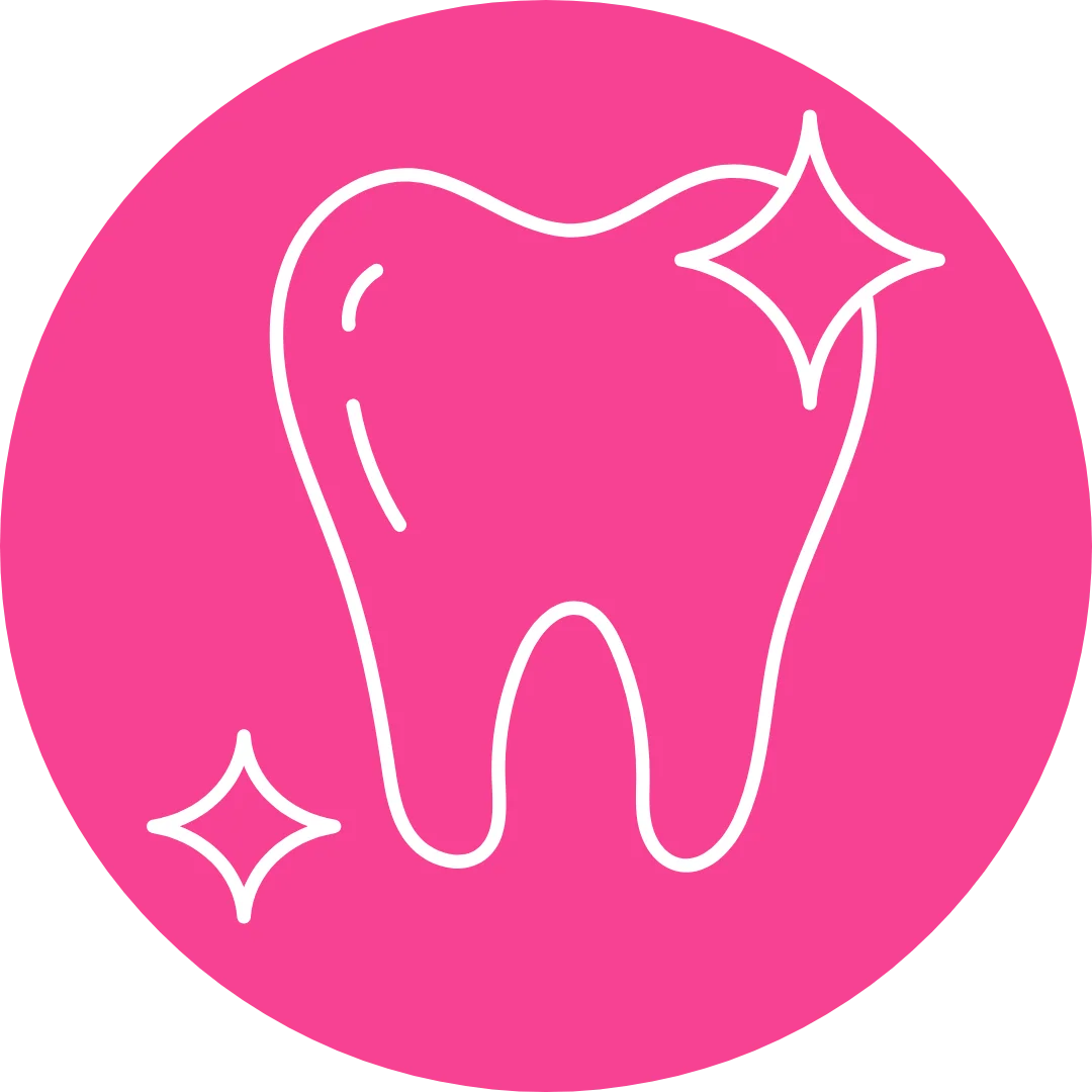 Sparkling clean tooth icon representing dental cleaning and whitening
